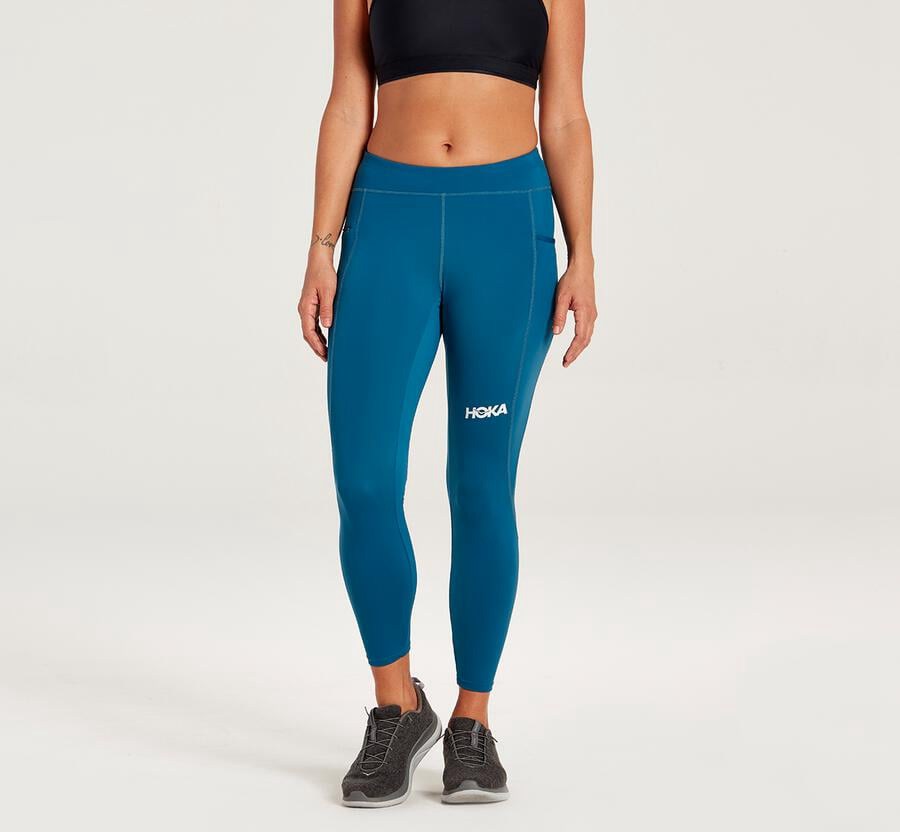 Hoka One One Bukser Dame - Performance Crop Tight - Blå - 689712XGN